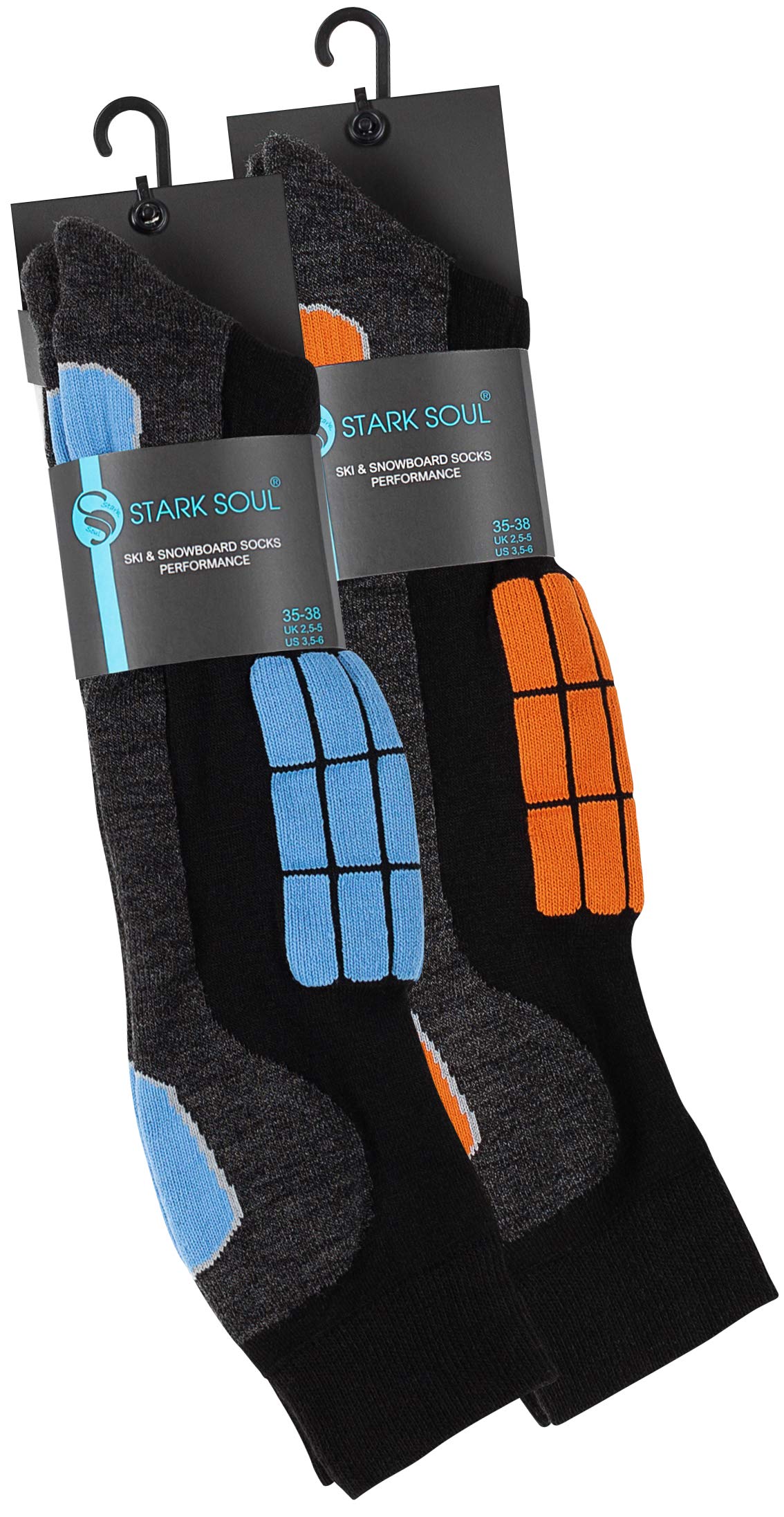 VCA Calcetines para deportes de invierno, 2 pares, con acolchado especial