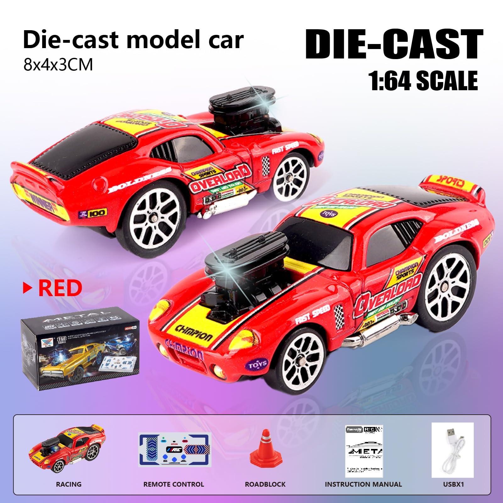 funnykid Mini Drift RC Cars, Remote Control Cars Gift Set Toys for 3 4 5 6 7 8 9 10 Year Old Boys, Alloy Body, 3 Speed - Image 2