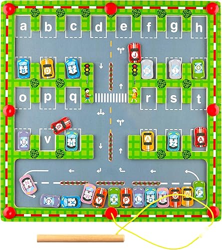 BUSLIK - Rompecabezas de letras de tablero magnético del alfabeto Juguetes de aprendizaje ABC para niños, juguetes educativos Montessori preescolar