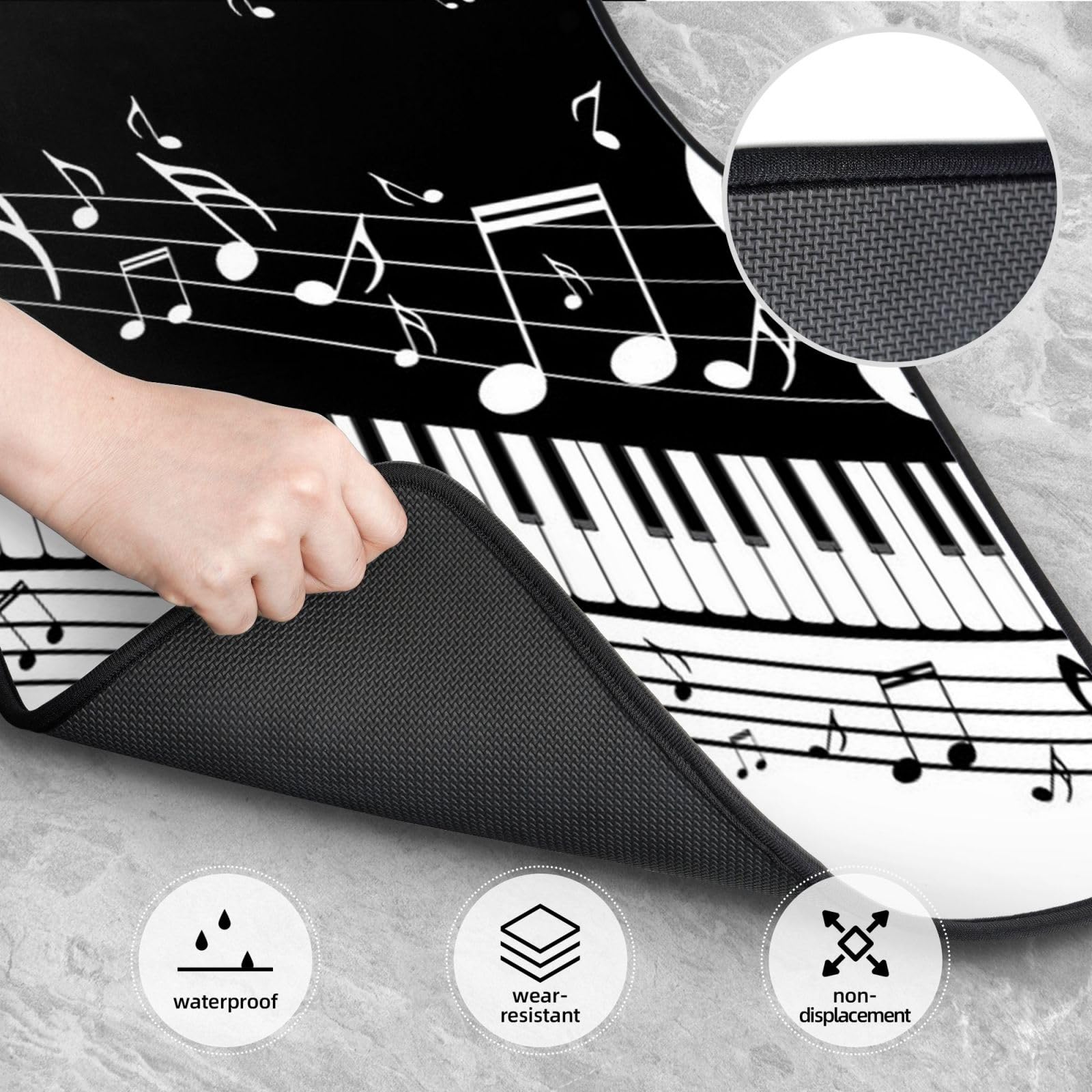 Klawisze fortepianowe z nuty drukowane dywaniki samochodowe 4-częściowy zestaw uniwersalne dywaniki samochodowe