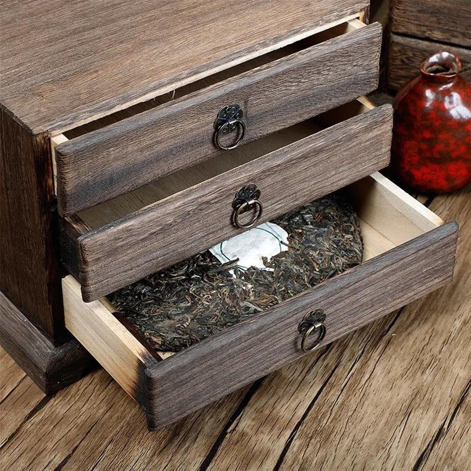 Houten Thee Zakje organisator, Home Tea opbergdoos, 2 compartimenten Thee Doos voor Thee Zakjes Organisator