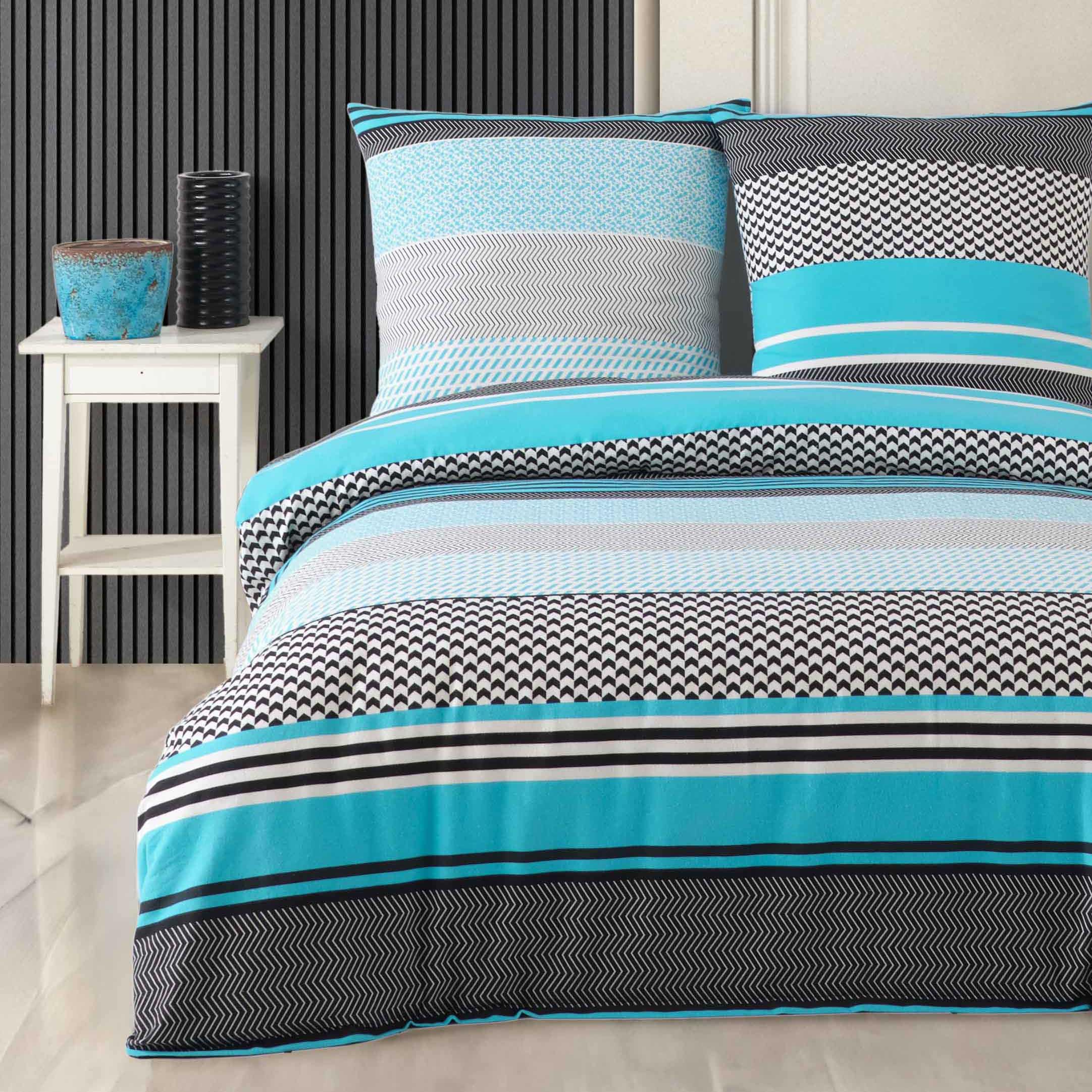 Buymax® Biber Bettwäsche 200x220 cm Flauschige Winterbettwäsche 3 Teilig 100% Baumwolle mit Reißverschluss Flanell Bettwäsche-Set mit Kissenbezüge 80x80cm