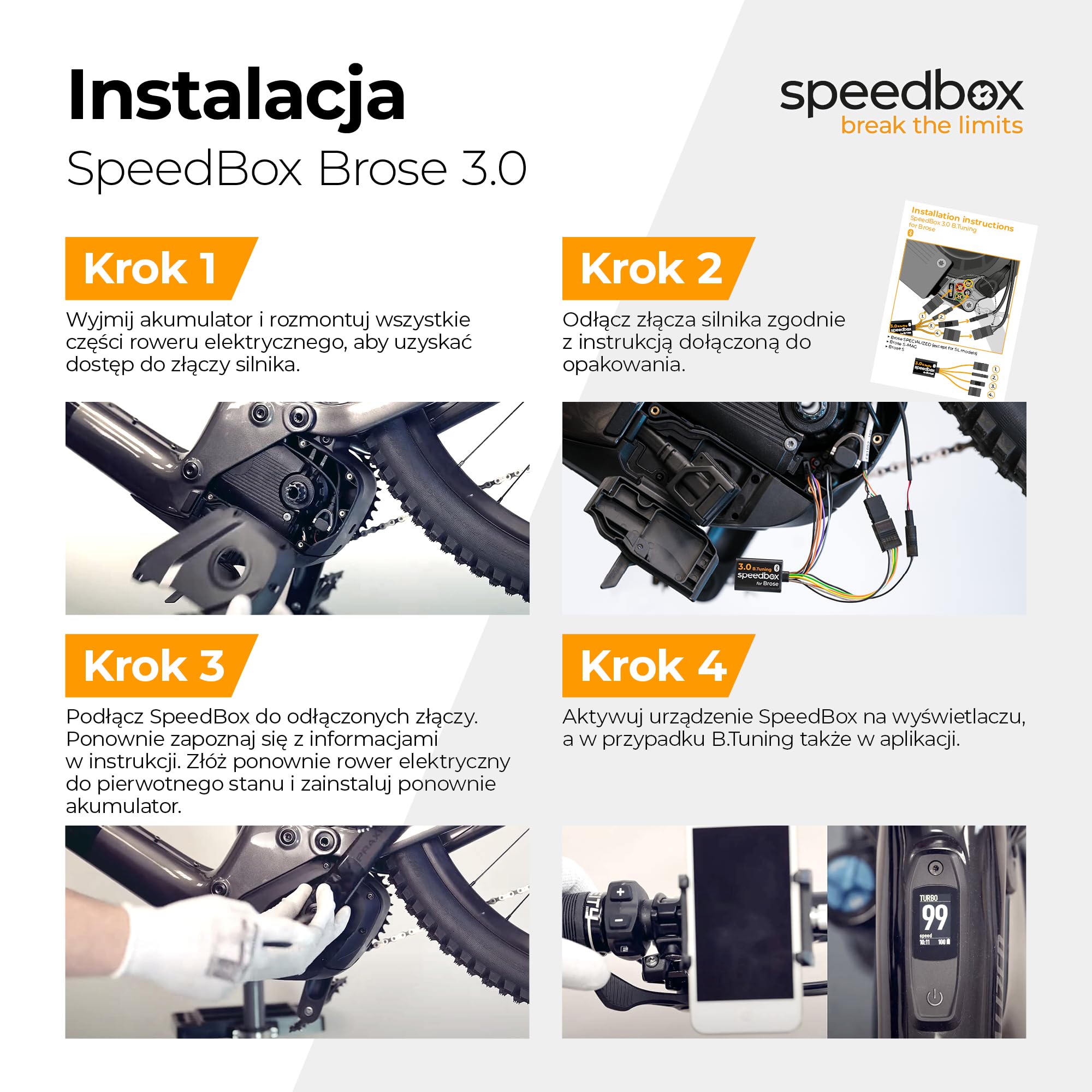 SpeedBox 3.0 kompatybilny z Brose/Chip tuningowy dla E-Bike z silnikami Brose lub Specialized