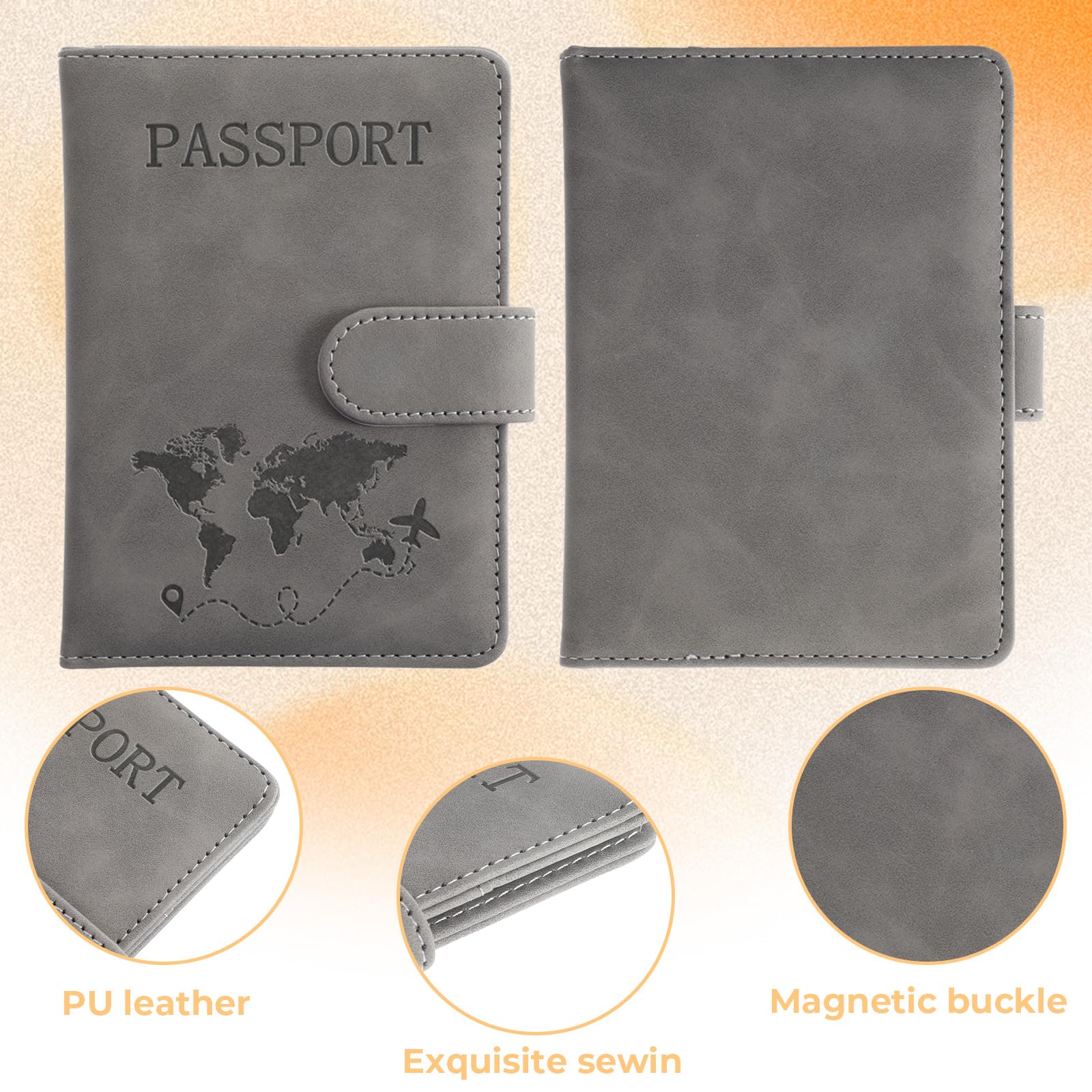 Etui na paszport, wodoodporne, blokujące RFID, etui na paszport z uchwytem na długopisy, niezbędne akcesoria podróżne, etui na paszport dla kobiet i mężczyzn, 2 szt