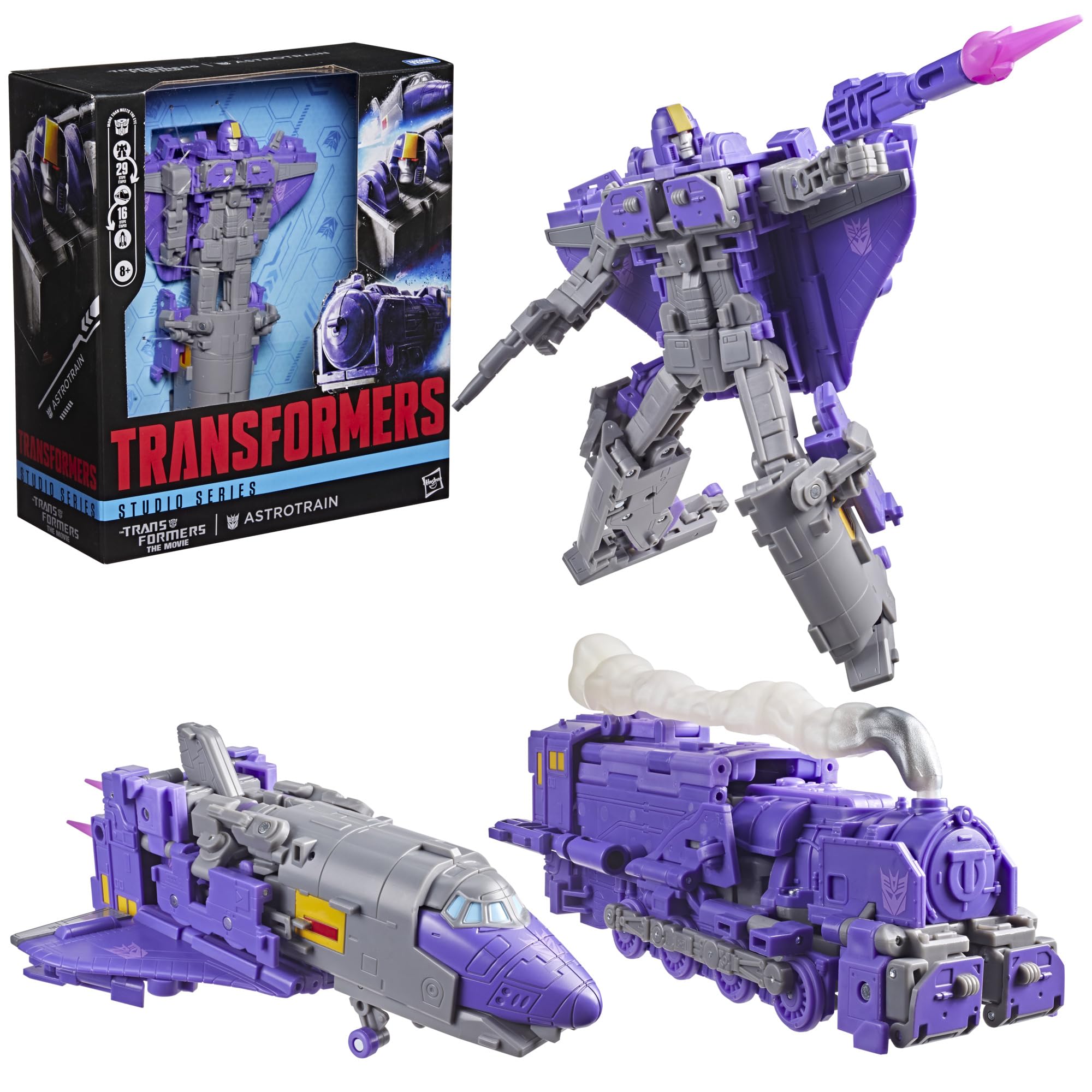 Astrotrain klasy Leader z kolekcji Transformers Studio Series z filmu "The Transformers: The Movie", 17-centymetrowa przekształcająca się figurka, zabawkowe roboty dla dzieci w wieku od 8 lat | Transformers Studio Series 20.3 cm figurka klasy lidera (2026