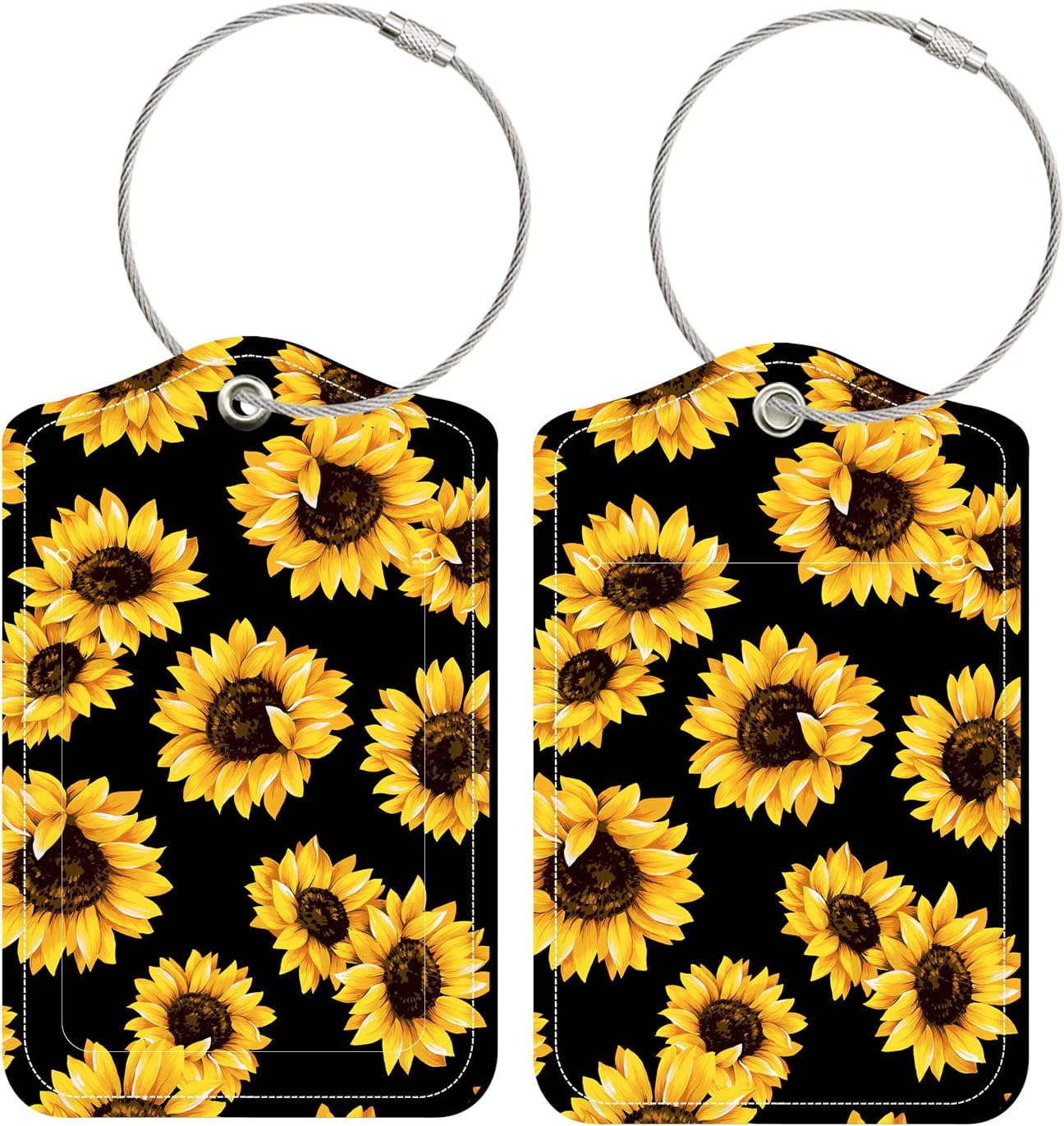 Travel Luggage Tags for Suitcases TSA Approved, 2 Pack Patterned Luggage Tags Privacy Protection Travel Bag Labels Suitcase Tags with Stainless Steel - 02A