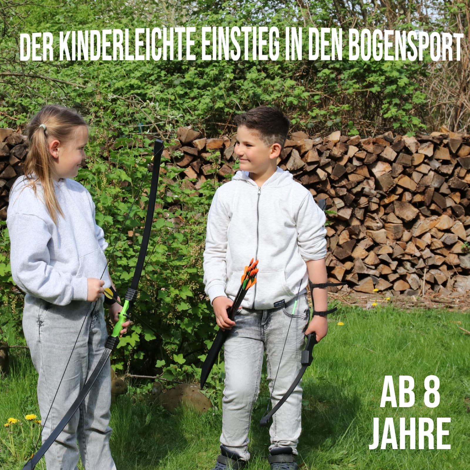 Set - Ideal für Junge Bogenschützen - Recurvebogen 18 lbs ab 8J. inkl. Zubehör für spannende Bogenschießabenteuer, beidhändig