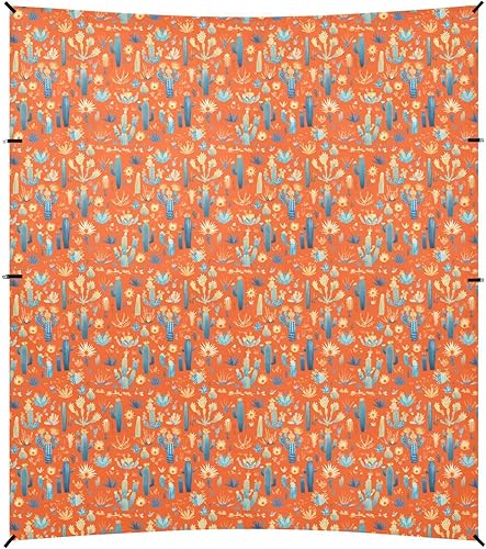 Miniatura 2 de Cacti Orange Foldable Beach Canopy UPF50+ Waterproof Outdoor Sun Shade with Sand Shovel, Sandbags for Family Trips, Picnics & Camping