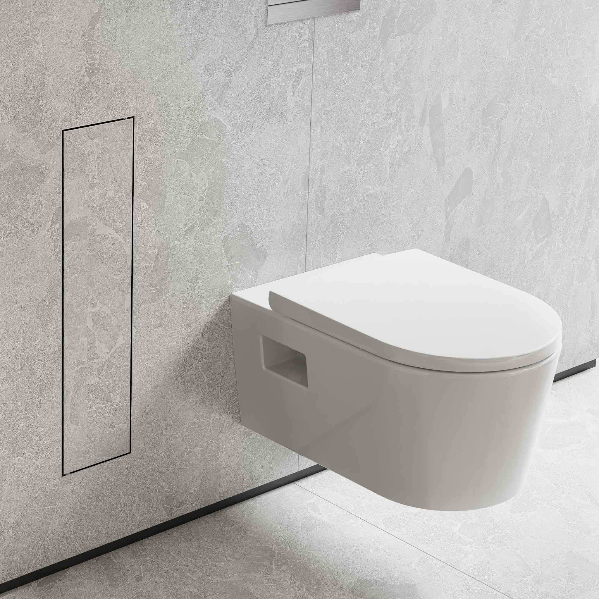 hansgrohe XtraStoris Rock, escobillero baño empotrado con repisa y puerta alicatable, nicho pared baño, escobilla wc empotrada, escobilla baño, accesorios baño, acero inoxidable cepillado, 56060800