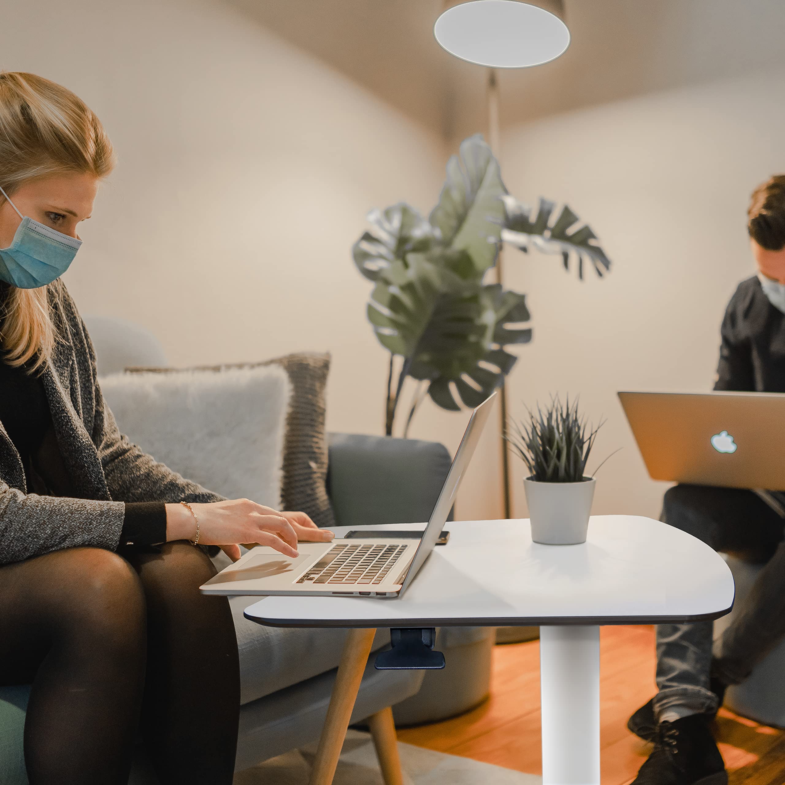 Höhenverstellbarer Schreibtisch Mit Gasfeder – Mobiles Stehpult Für Büro & Homeoffice – In Weiß Oder Braun
