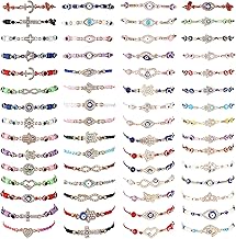 Fumete 60 Pcs Evil Eye Bracelets Set Mexican Bracelets for Women Protection Anklets Jewelry Gift