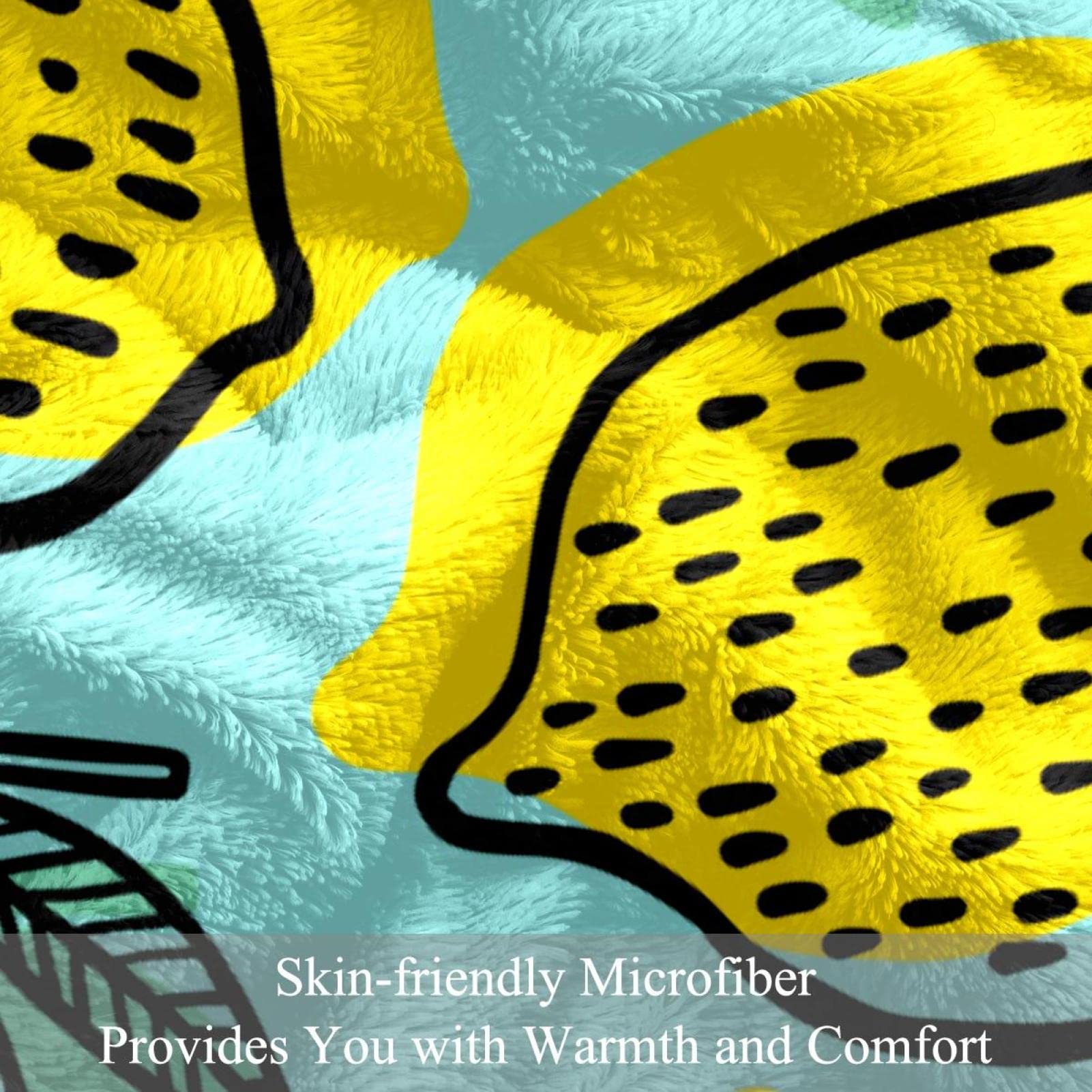 Coperta in pile verde limone, per divano, letto o divano