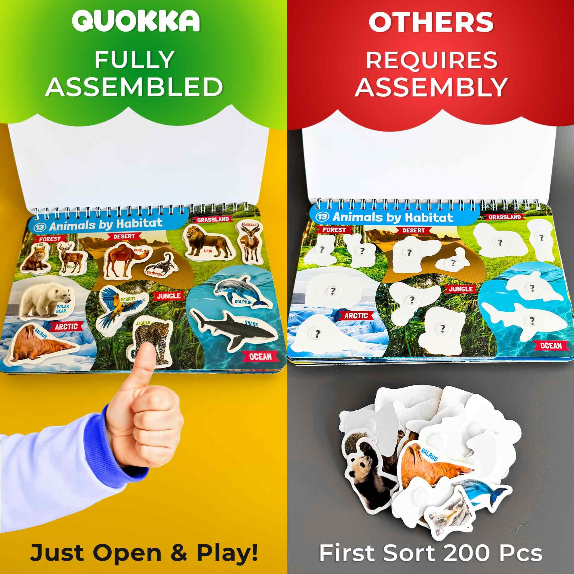QUOKKA Activity Busy Book For Kids, Montessori Busy Board For 3-5 Year Olds - Image 2