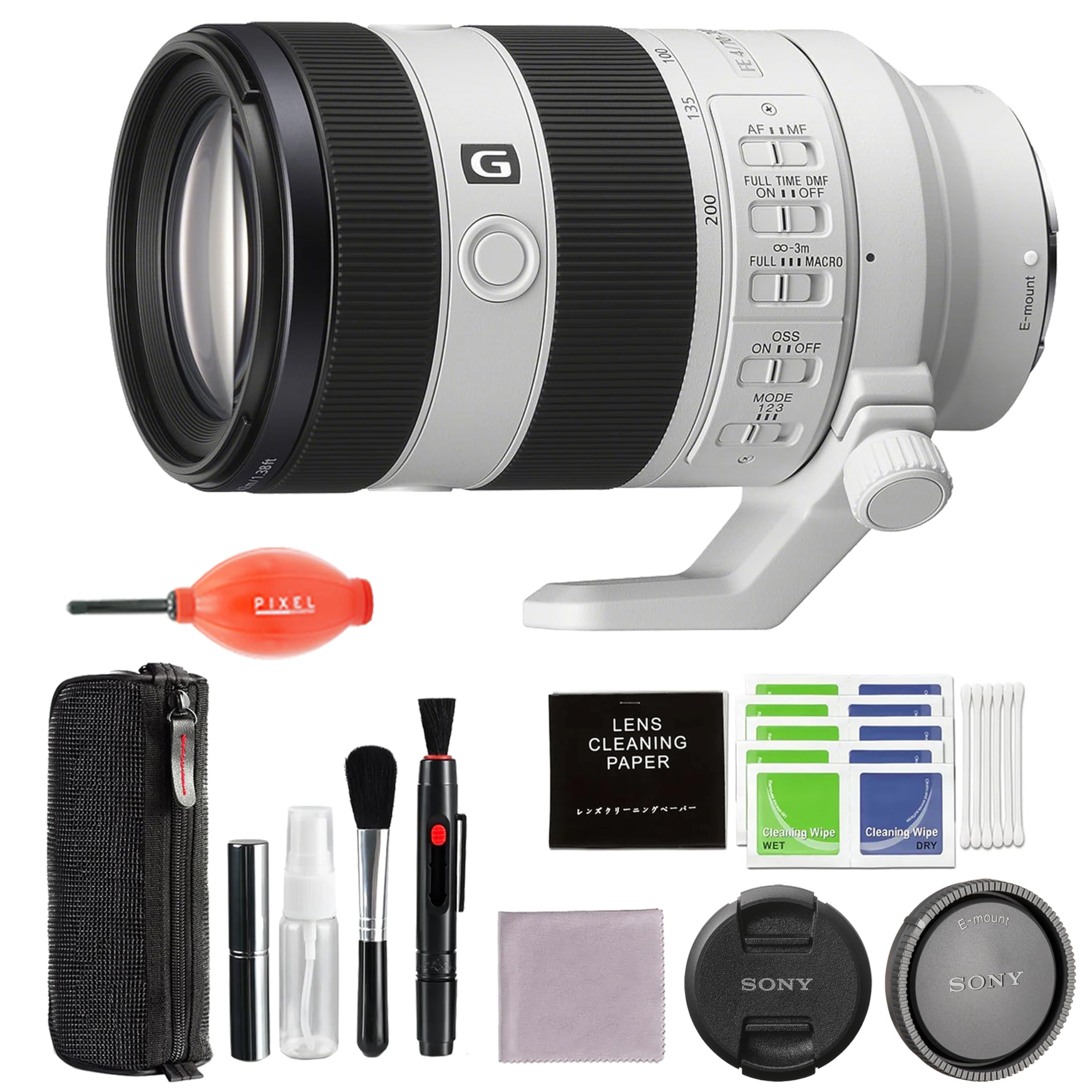 Sony FE 70-200mm f/4 Macro G OSS II Lens Bundle + Dust Off Blower + Cleaning Kit | (SEL70200G2)