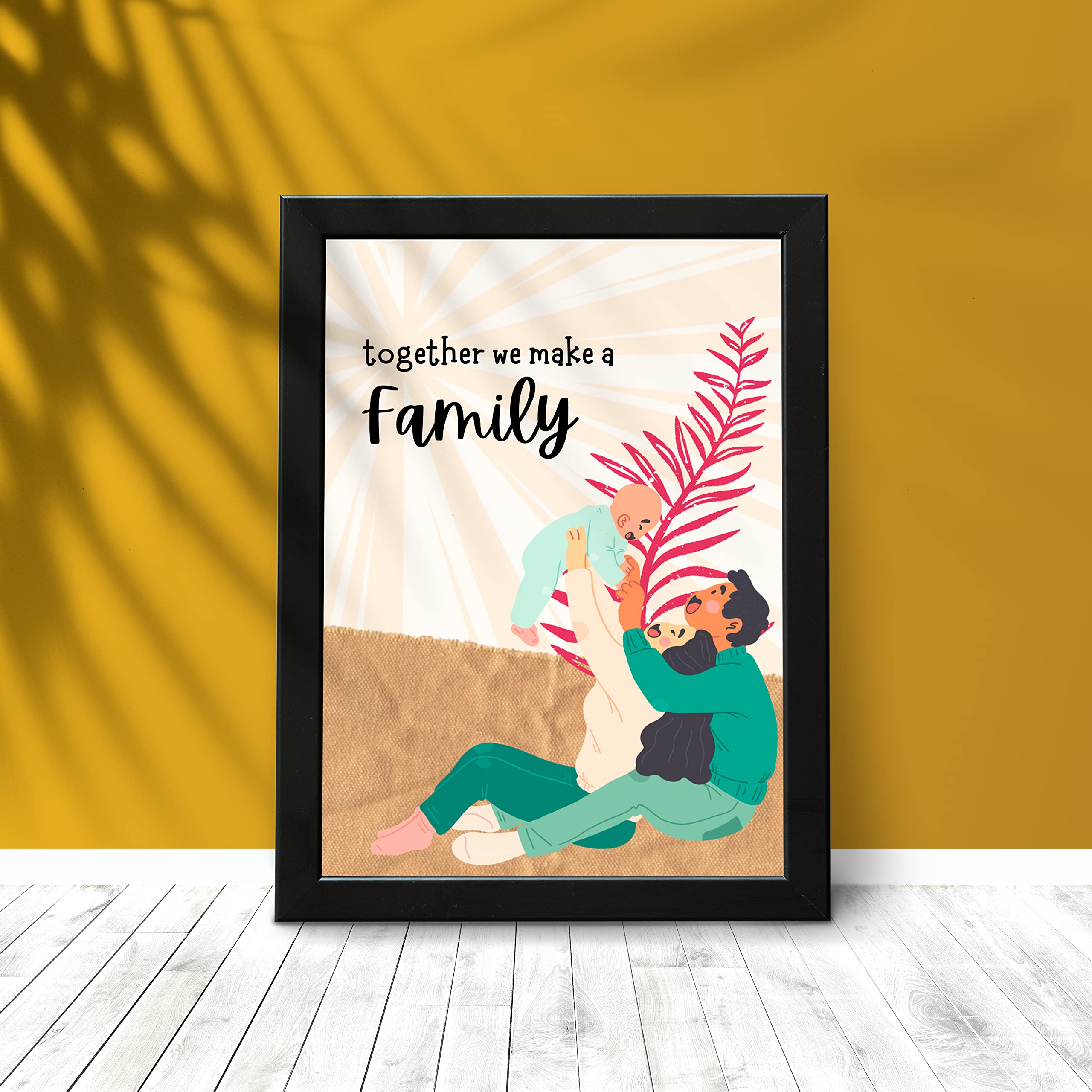 Family Wall Art Frame Gift | Child Birth Mother housewarming anniversary birthday house wall decor family love 7x9 inches acrylic frame | Framed Artwork