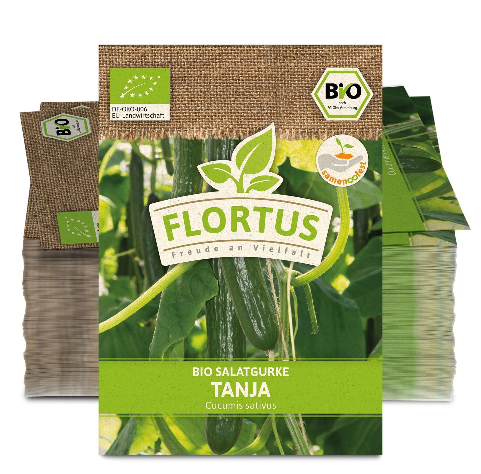 FLORTUS 2000-0506-100x Salatgurke Tanja (100 Stück) (BIO Gurkensamen)