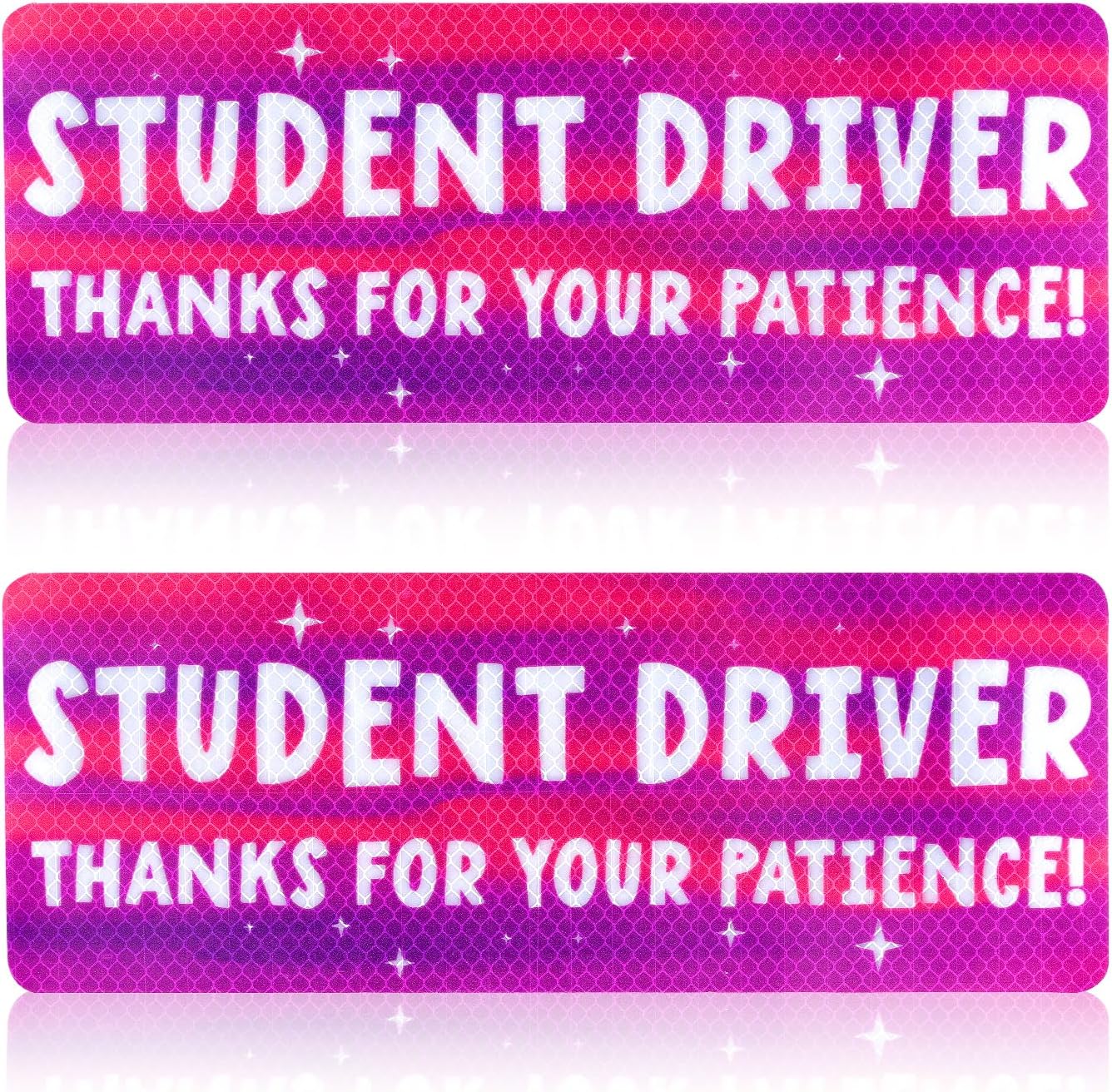 2pcs Student Driver Sign, Thanks for Your Patience Car Driver Magnet Sign Student Driver Sticker for New Student Drivers STYLE B