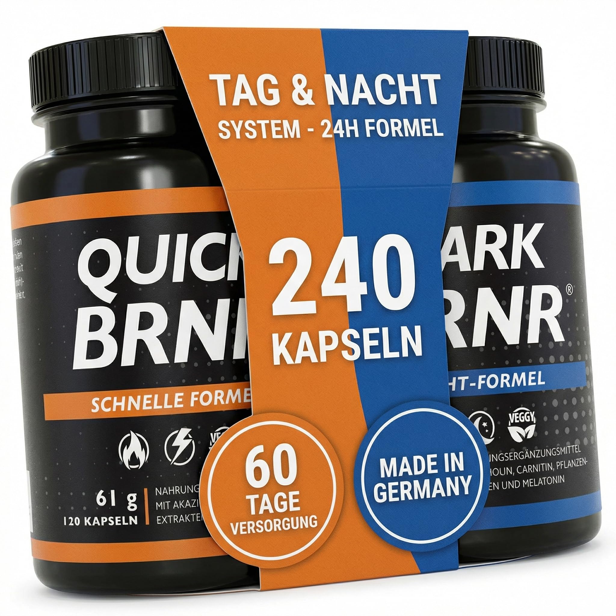 QUICK + DARK BRNR Stoffwechsel Tag&Nacht 24h Paket, 240 Kapseln