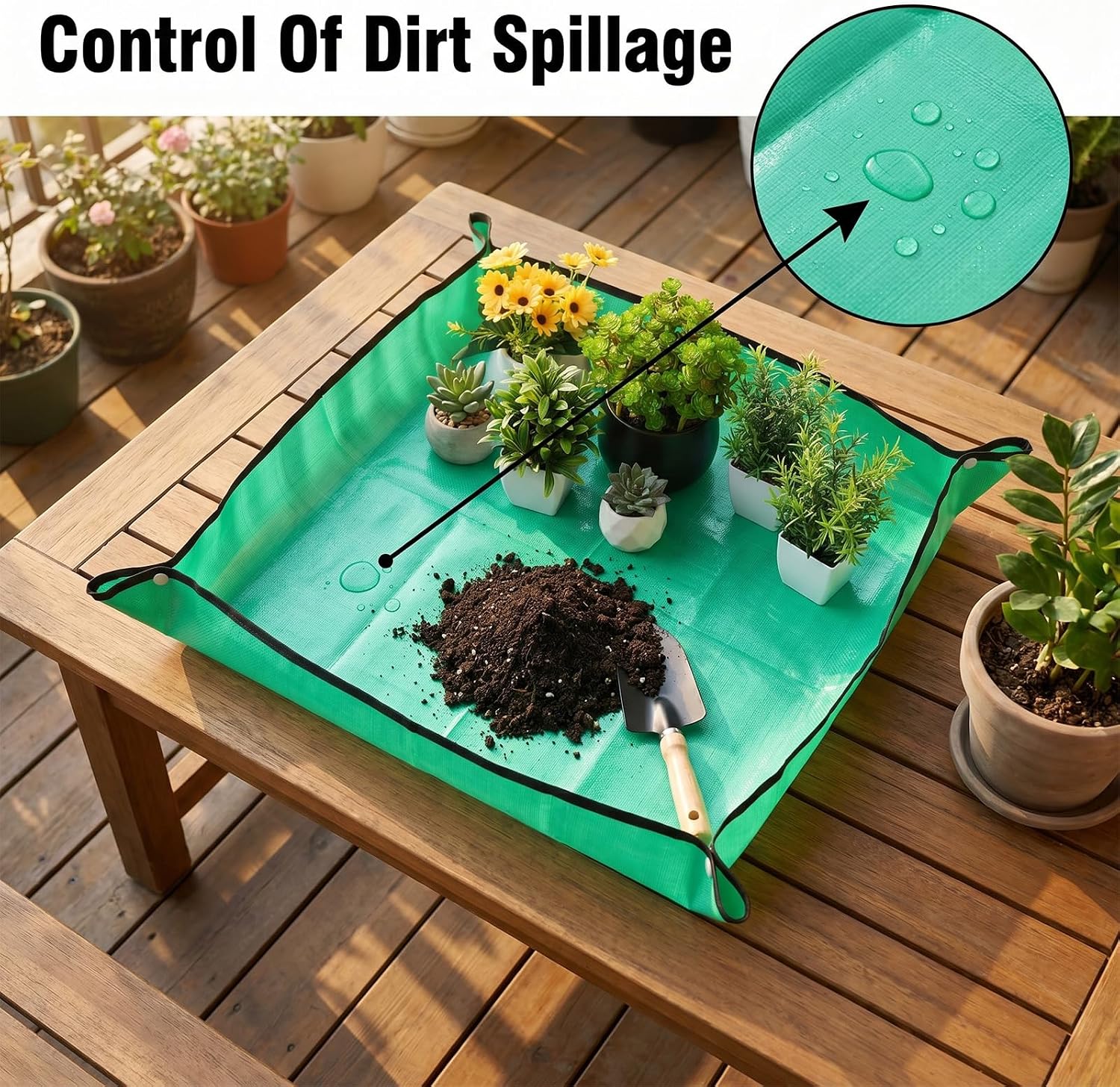 Potting Mat Waterproof Plant Repotting Mat 26" x 26" Planting Mats image 5