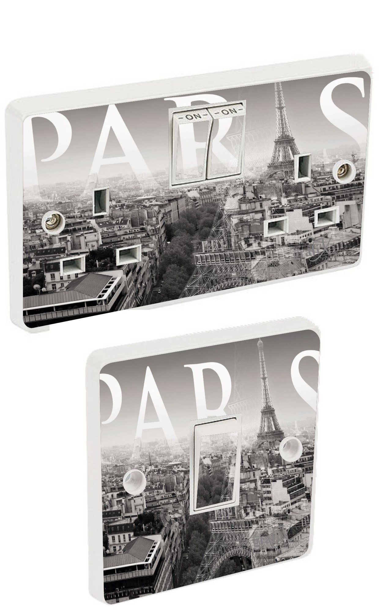 the grafix studio Paris Light Switch & Double Socket Sticker Vinyl/Skin cover sosw36