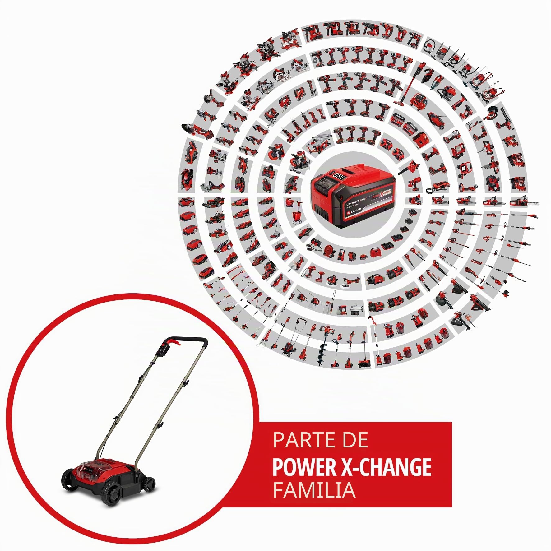 Einhell Aireador-escarificador con batería GC-SC 18/28 DS Li-Solo Power X-Change (18 V, 28 cm ancho de trabajo, sin escobillas, rodillo con 12 cuchillas, función Double-Slot, sin batería)