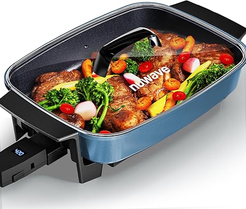 Nuwave Medley XL Digital Electric Skillet, Family Size Griddle w/Glass Lid, 2025 New & Improved Precision Heating, 100°-425°F, PFAS Free G11 Nonstick Ceramic Coating, Portable Hot Plate, 7qt Capacit