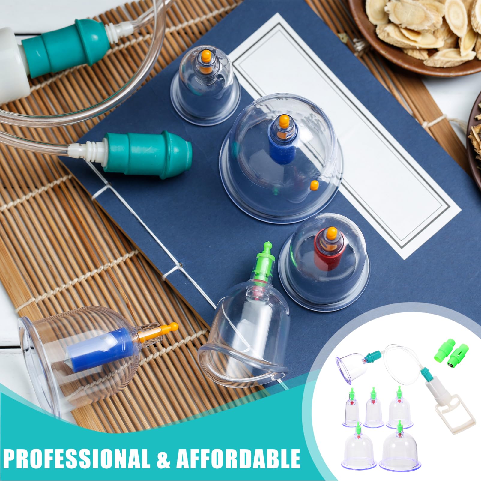 Kit de Ventouses à Vide pour Massage à Domicile, Accessoire de Massage en Plastique, Relaxation Musculaire et Ouverture Douce, 1 Set Fiable