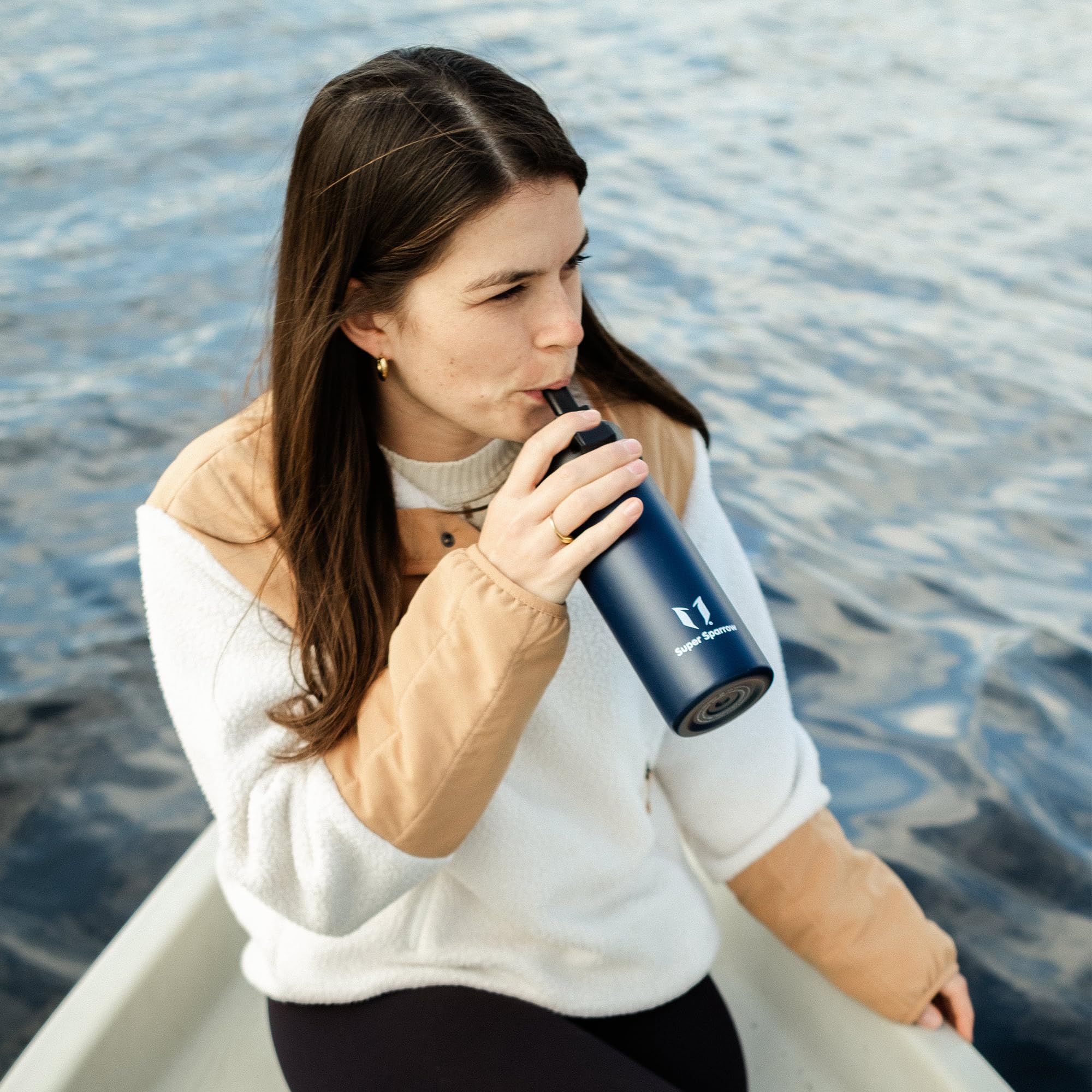 Sparrow Borraccia Termica - 500ml/750ml/1L/1.2L - SwivelSip Bottiglia Acciaio Inox - Senza BPA Borracce Termiche, Borraccia con Cannuccia Ergonomica per Scuola, Sportiva, Campeggio, Palestra