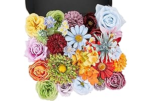 Vivid Bouquet of 38 Artificial Flowers in a Box: Craft Your Dream Décor