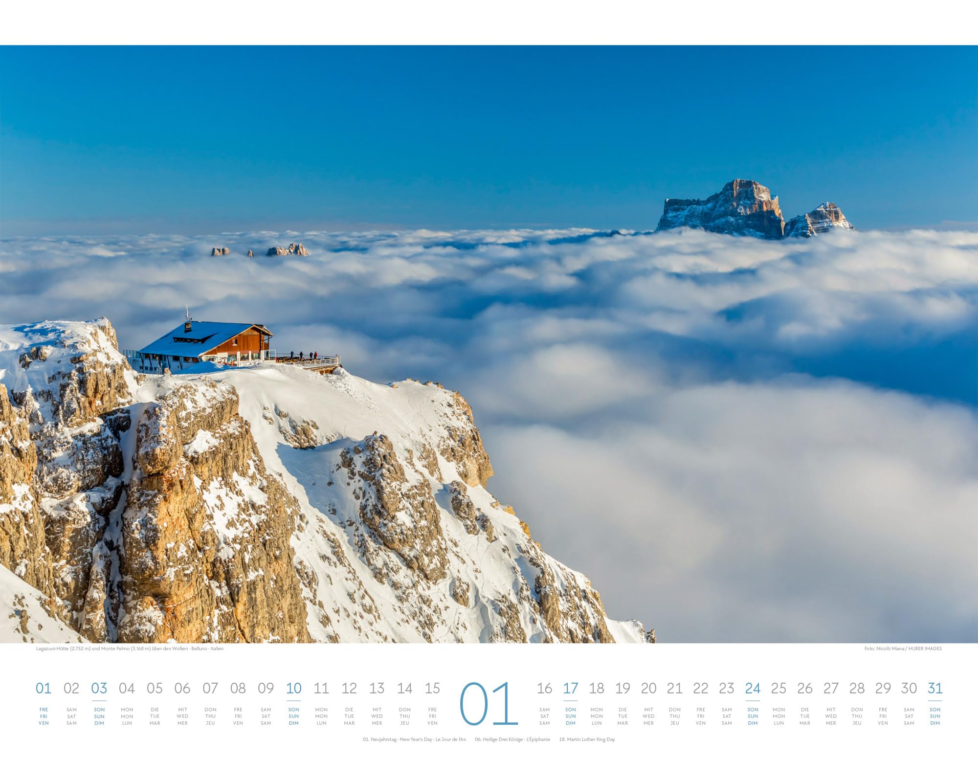 Bergwelt Dolomiten Kalender 2027: Bildgewaltiger Berge-Kalender im großen Querformat (54x42 cm) | Südtirol für Alpinist:innen und Wander:innen