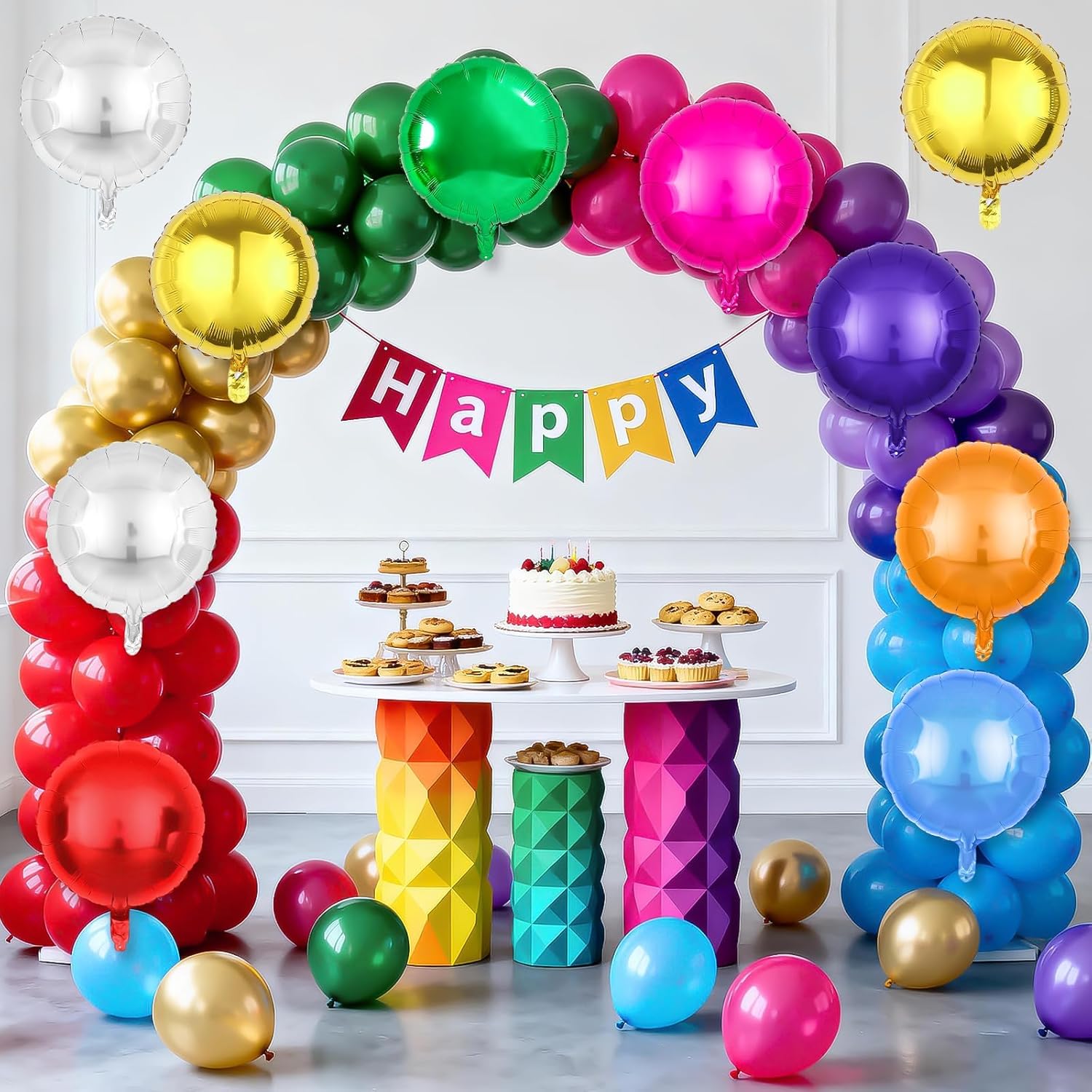 Colorful Round Foil Balloons,10Pcs Round Shaped Balloons 18" for Birthday Wedding Baby Shower Anniversary Engagement Party Decorations - Image 5
