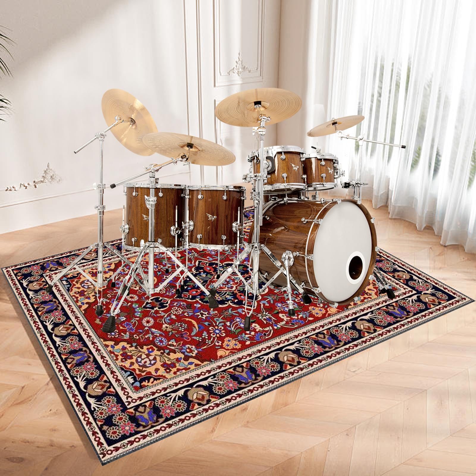 120 x 80 cm Alfombras Acusticas, Alfombra Bateria Electronica, Alfombrilla Insonorizada, Alfombra de Tambor para Caja Baterías Acústico Tambor y Otros Instrumentos Musicales