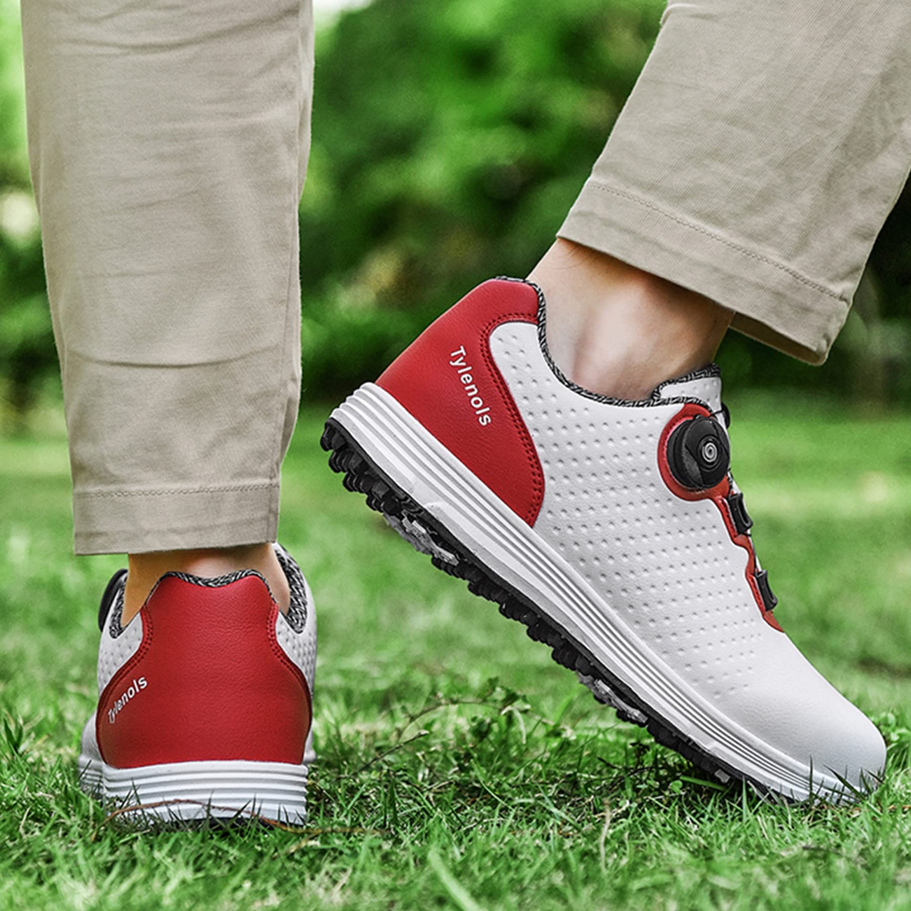 SDEQA wasserdichte Golfschuhe Für Männer Mit Drehbarer Schnalle Spikless Golf Sport Turnschuhe Große Größe Outdoor Casual