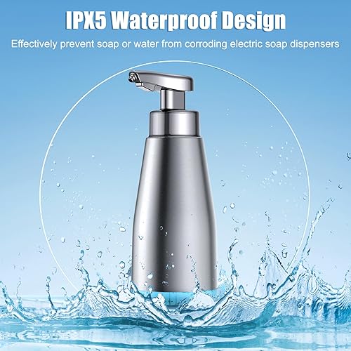 Miniatura 4 de Dispensador automático de jabón, dispensador de jabón con sensor de acero inoxidable, 14 onzas13.5 fl oz, dispensador automático de jabón para