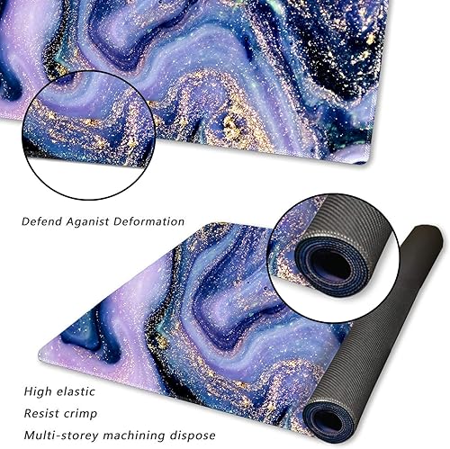 Vista 79 de ARTSO Alfombrilla de escritorio grande negra, alfombrilla de mouse para juegos XXL, alfombrilla de escritorio antideslizante con base de goma, Flor