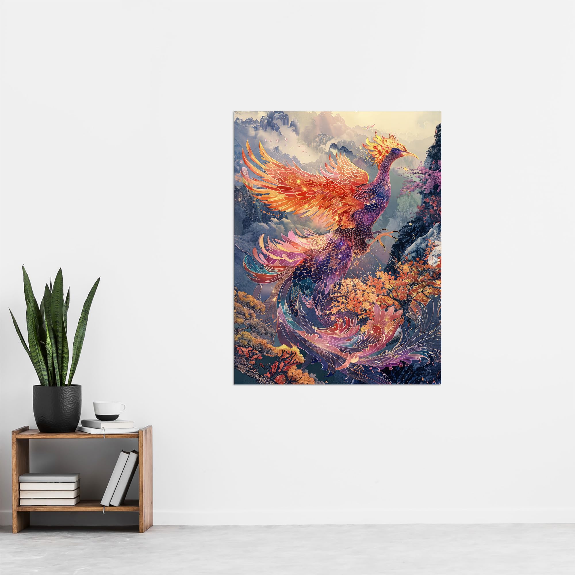 Artery8 Magical Phoenix Colourful Fantasy Concept Art For Living Room Extra Large XL Wall Art Poster Print - Image 4