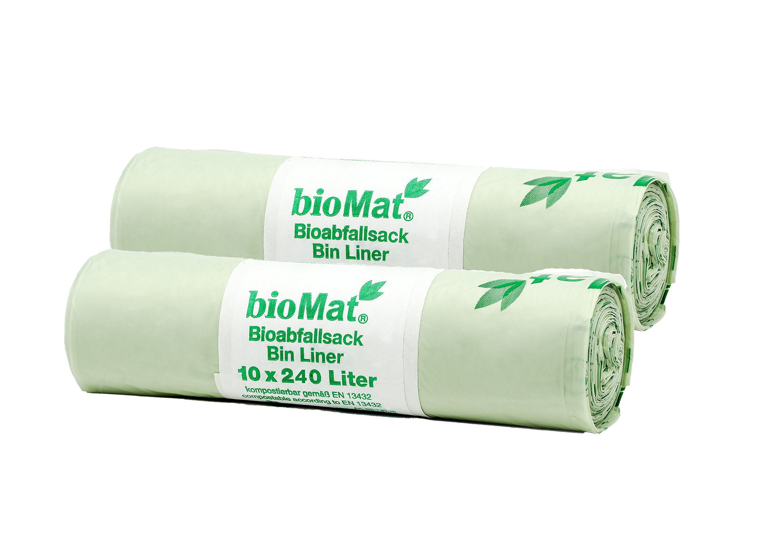 bioMat 100468 240 lt Waste Bag, Plant Based, Green