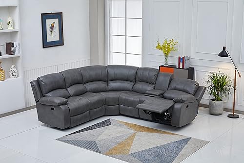 Miniatura 84 de Betsy Furniture 8018 - Juego de sillón reclinable de cuero reconstituido, para sala, sofá reclinable, sofá de dos piezas y sillón de cuero