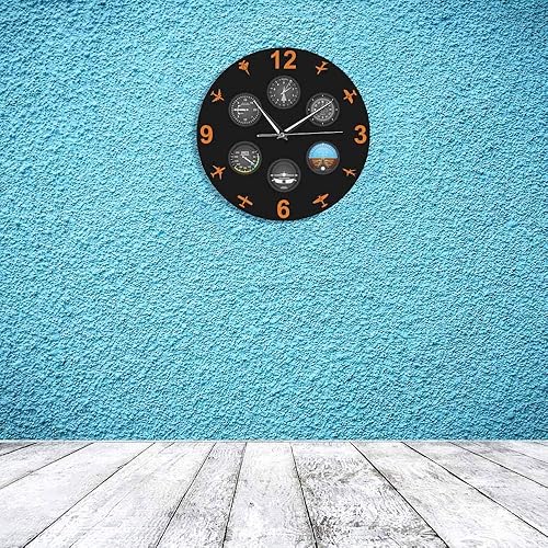 Miniatura 5 de Instrumento de vuelo Aviones Reloj de pared silencioso Aviación Aviador Reloj de pared Diseño moderno Piloto Decoración del hogar Regalo