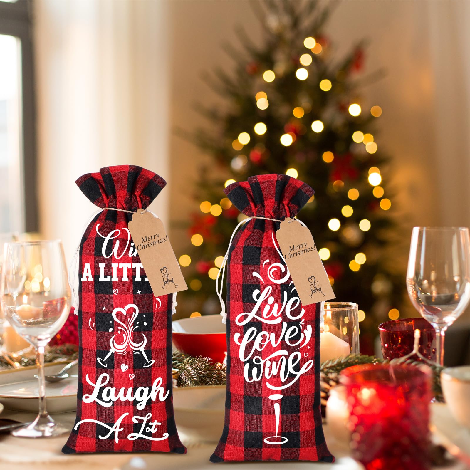 Lot De 4 Sacs à Vin En Lin Avec Cordon De Serrage Pour Bouteille De Vin, Champagne - Pochette Cadeau Pour Mariage, Anniversaire Et Fête (couleur Aléatoire