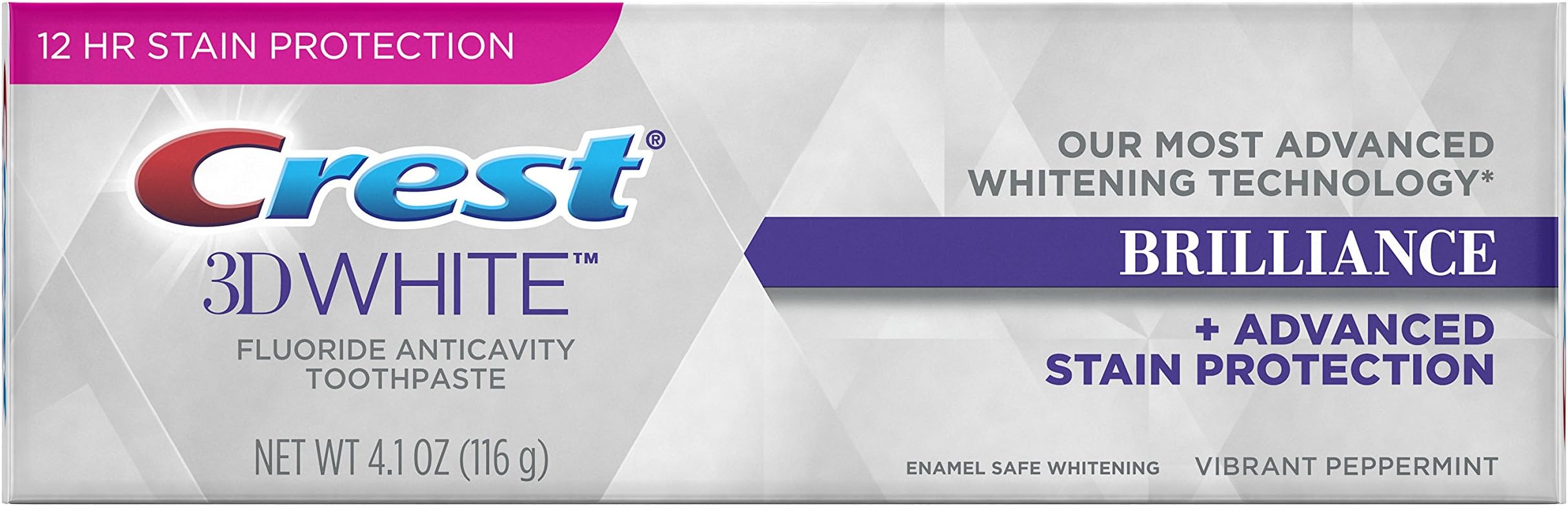 Crest 3D White Brilliance Toothpaste, Vibrant peppermint 4.1 oz