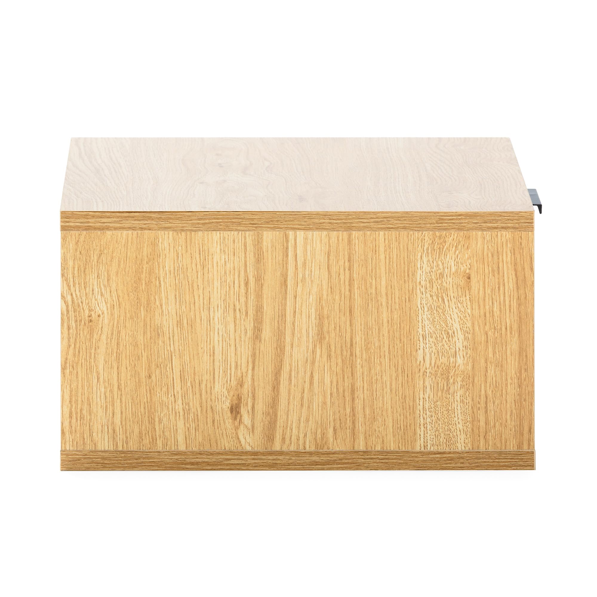 HOMN LIVING Juego 2 mesitas de Noche Flotante Mónica 1 cajón Color Roble, 40 cm (Ancho) 35 cm (Profundo) 19 cm (Altura)