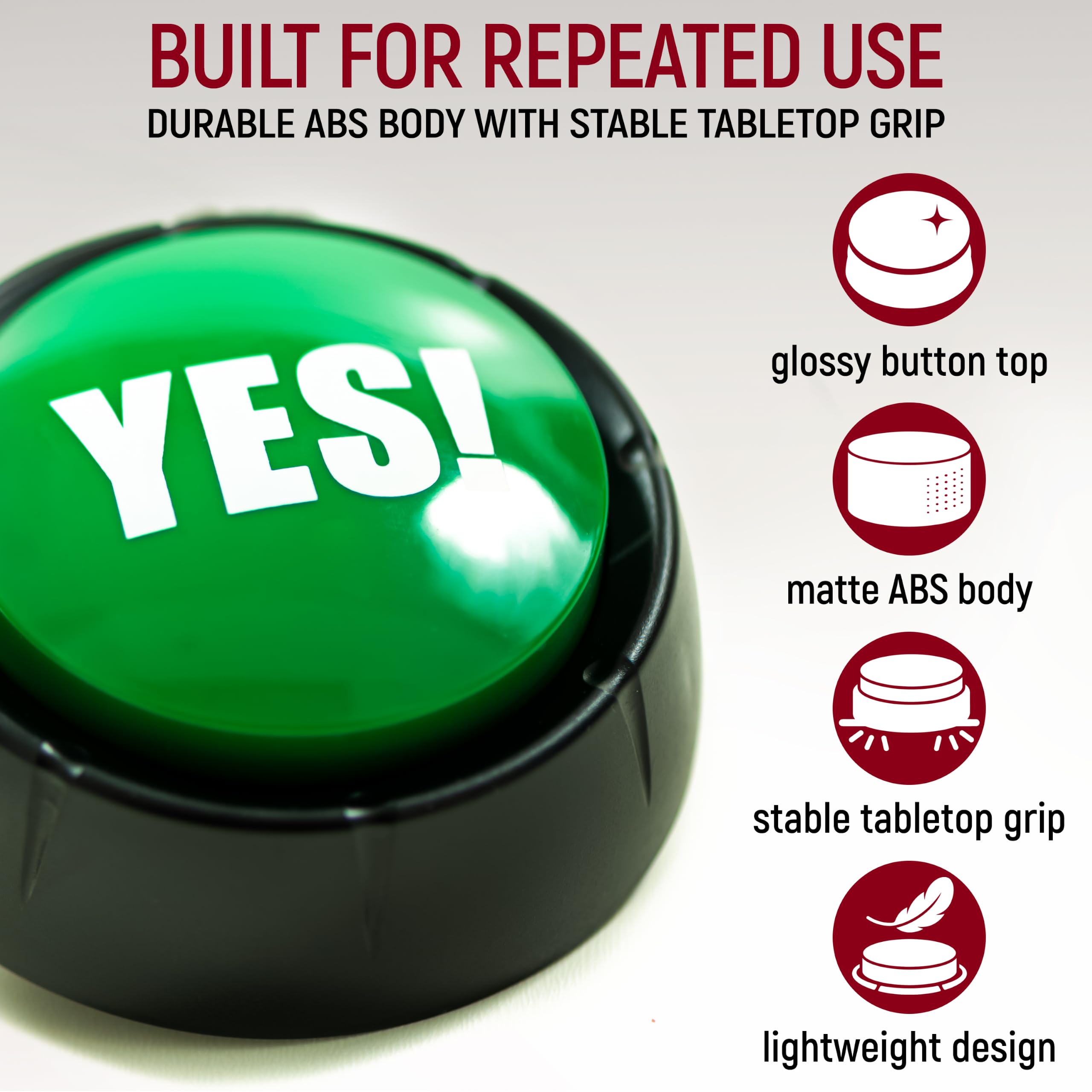Yes No Button & Maybe Sorry Button, Juego de 4 zumbadores de Respuesta para Programa de Juegos, botón de Sonido, Regalos de Broma