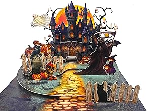 CUTPOPUP Night Castle Halloween Greeting Cards with Envelopes Halloween Cards (Night Castle) US8-SD217.IT