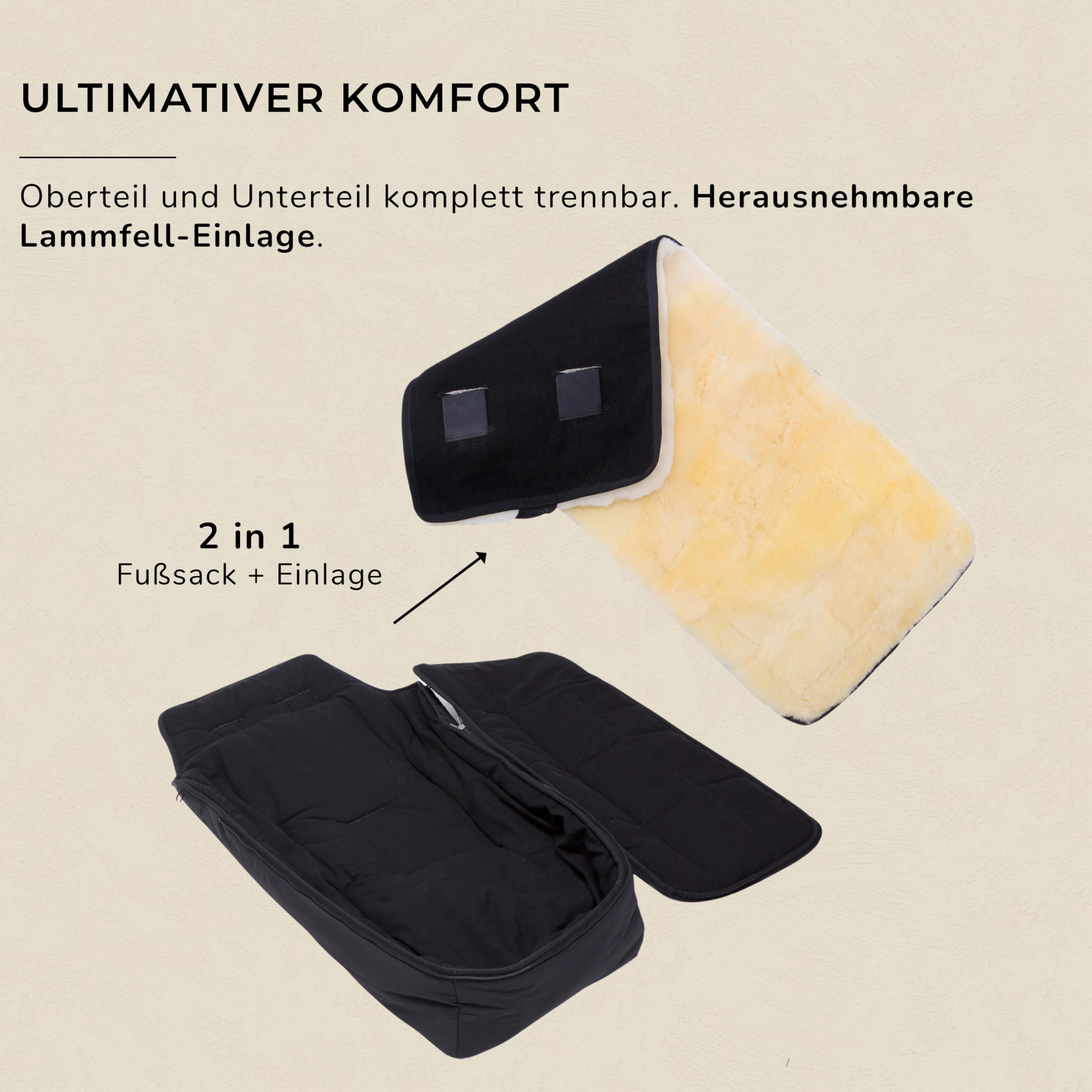 WERNER CHRIST BABY, Kinderwagen-Fußsack CORTINA – Thermo Winterfußsack (Kinder ab 6 - bis 36 Monate), mit herausnehmbarer Lammfelleinlage, medizinisches Fell, in Navy (dunkelblau)