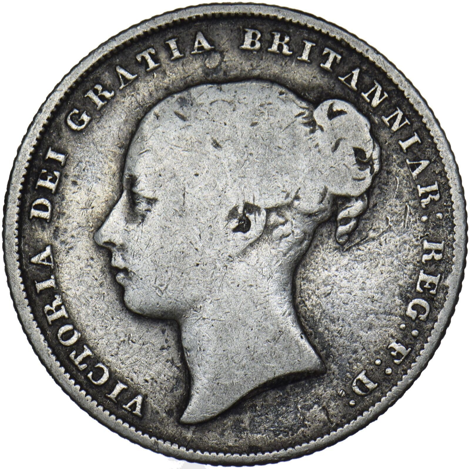 1838-1887 1 British Silver Shilling Coin, Minted Under Queen Victoria, The Most Powerful Monarch and Woman In History. Shilling Graded By Seller Circulated/Worn Condition