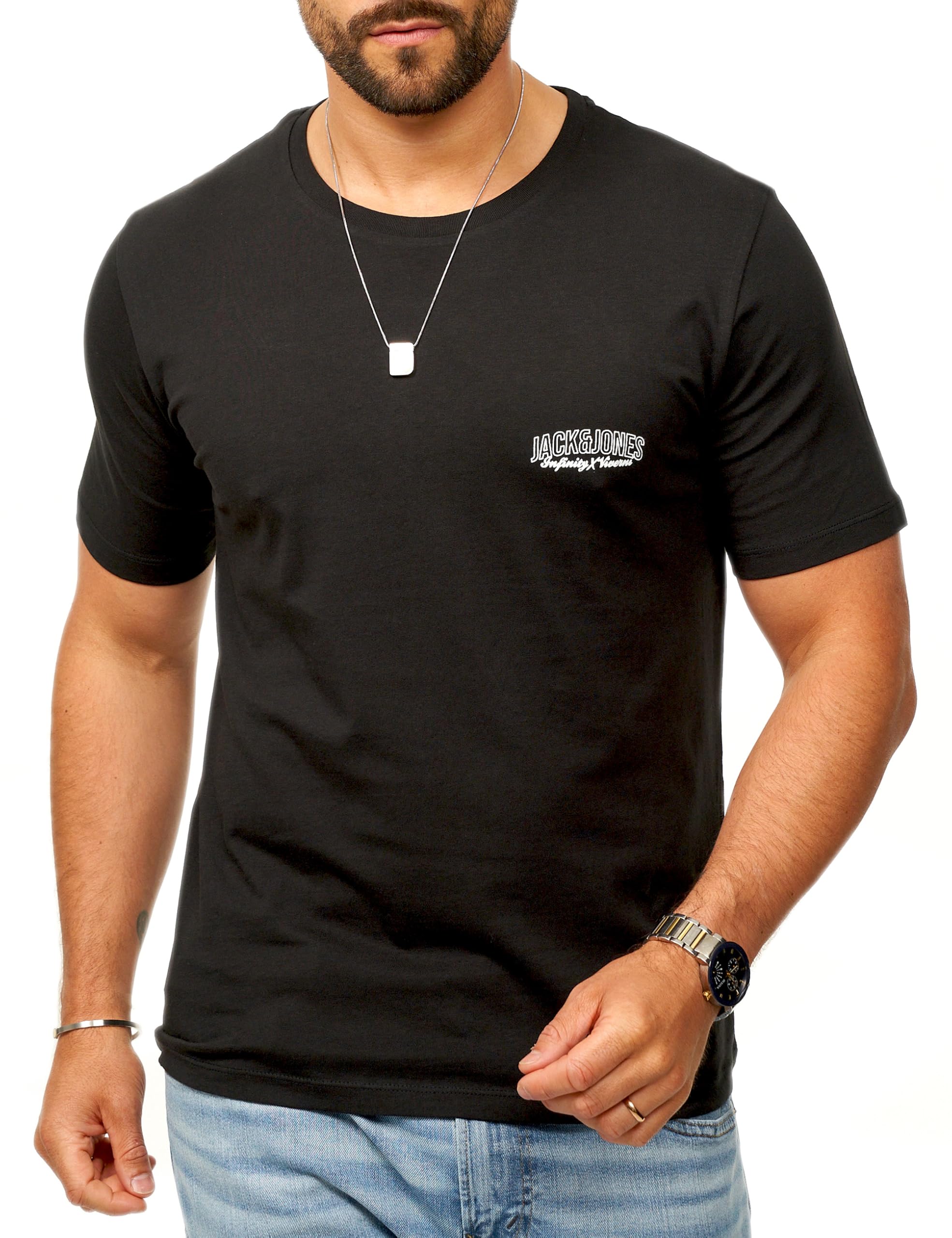 JACK & JONES Herren T-Shirt Infinity O-Neck Shirt Kurzarmshirt