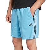 Men's Train Essentials Pique 3-Stripes Shorts, Semi Blue Burst/Black, X-Large