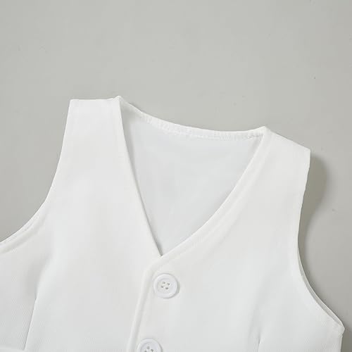 Miniatura 6 de YALLET Traje de ropa para bebé niño de 0 a 18 meses, traje de caballero, camisa de vestir+corbatín+chaleco+pantalones, conjunto de trajes de fiesta