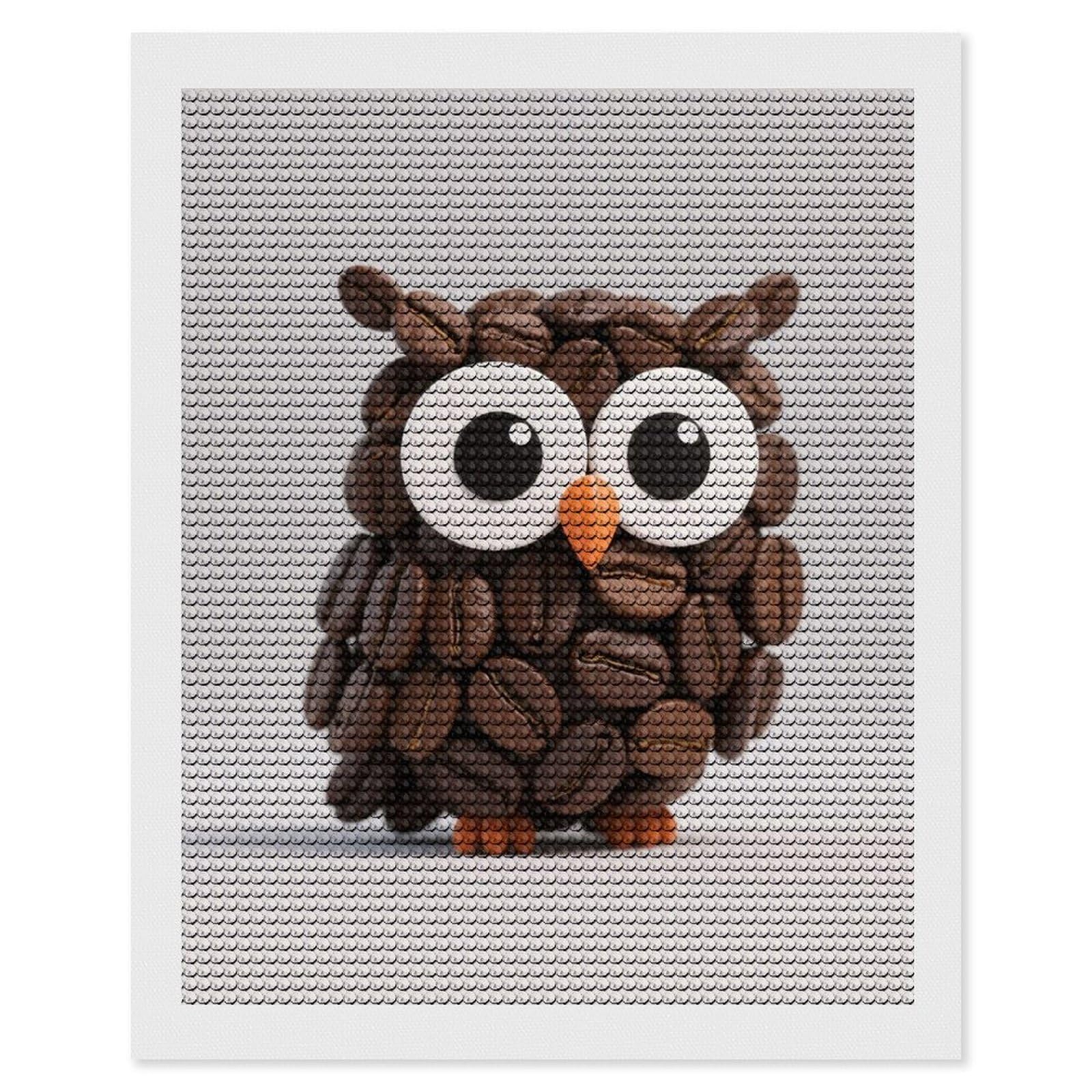 FodPand Cute Owl 5D Diamond Painting Kits for Adults Beginners Full Drill Round Diamond Dots Pictures Gem Art Supplies for Home Wall Room Decoration DIY Craft Set Gift 16x20